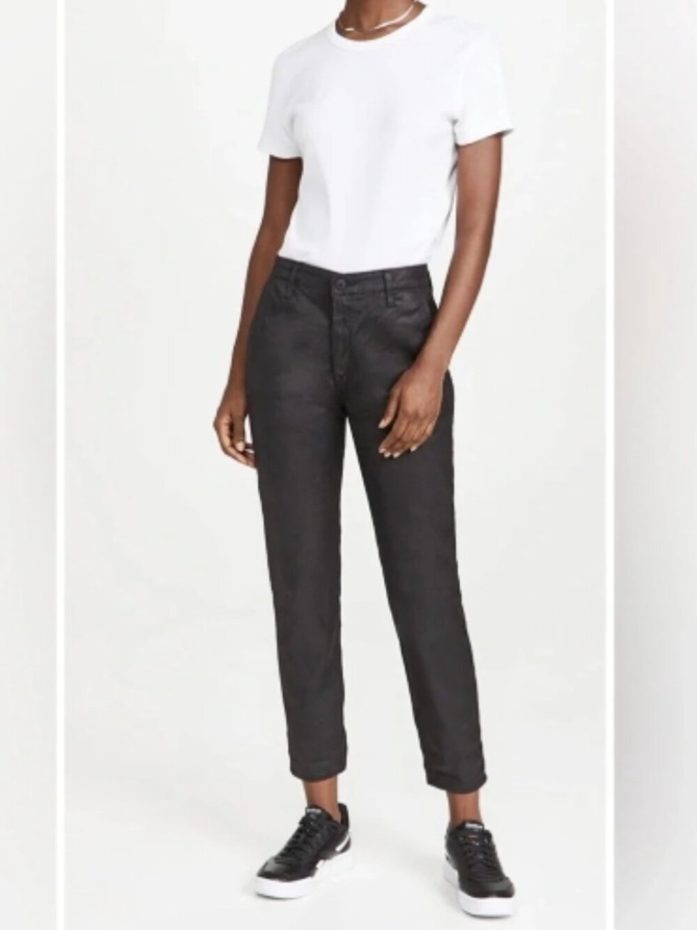 Like New! AG Caden Trousers Cotton/Modal Coated Black Size 25R